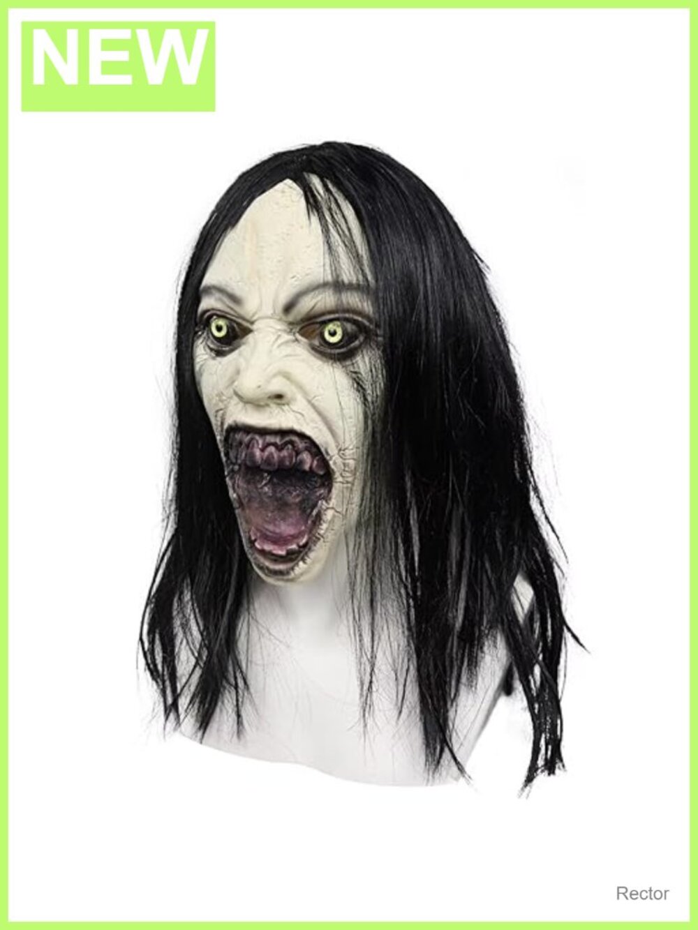 Full Head Latex Horror Mask with Wigs Scary Ghost Demon Cosplay Halloween Prop